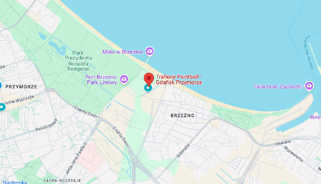 Karte zum Paintball-Gelände in Danzig